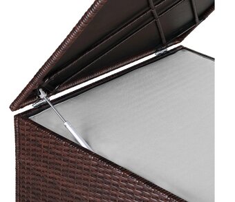 Záhradný ratanový úložný box 75x75x70cm čierny, sivý a hnedý - 18