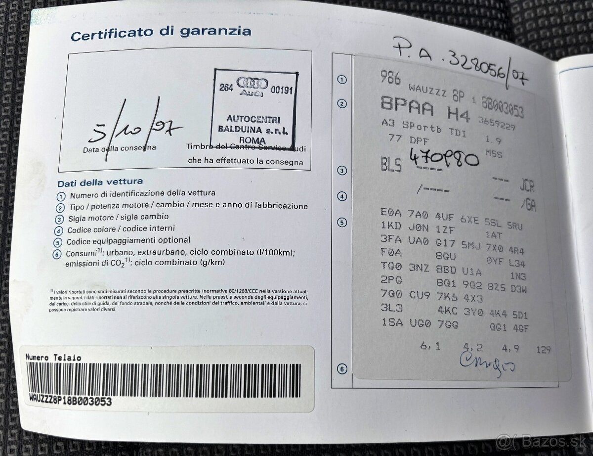 Audi A3 Sportback 1,9 TDi, Ambiente, 77 kW - 19