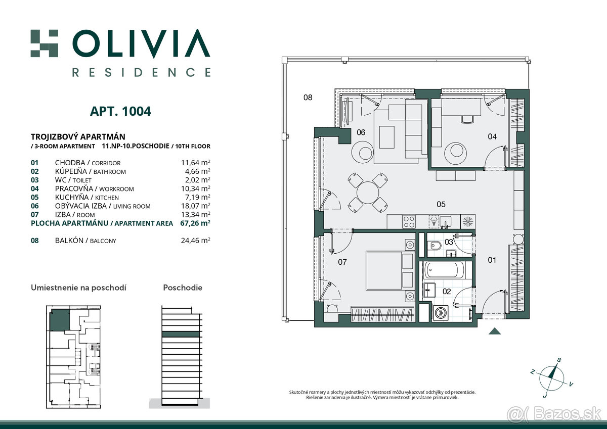 BEZ PROVÍZIE: PRENÁJOM︱3-izbový apartmán v rezidenčnom proje - 19