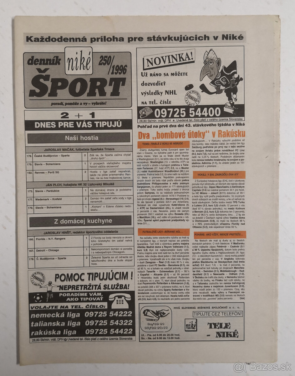 Staré noviny Denník Šport 2 - 19