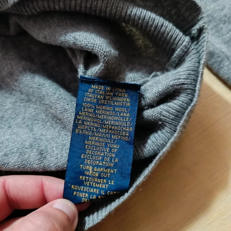 Polo Ralph Lauren 100% merino wool sivý vlnený sveter XL - 19