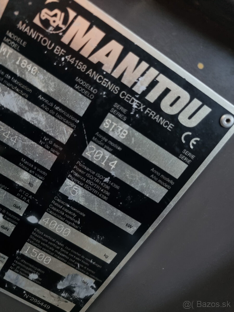 Teleskopický manipulátor Manitou MT1840 18 metrov - 19