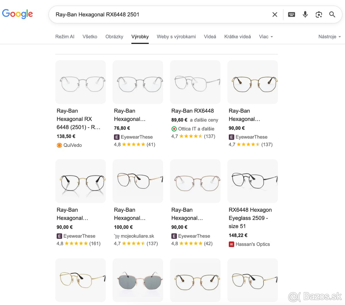 NOVÉ RayBan Hexagonal Silver okuliare PC 130€ - 19