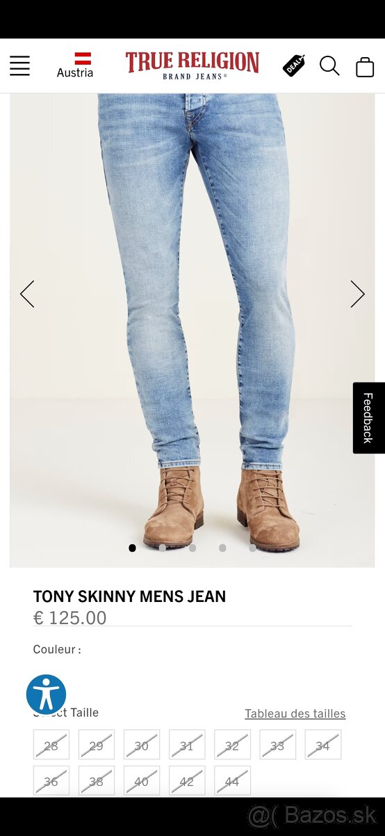 Džíny True Religion Tony Skinny W32 L32 - 41x83x109x15,5 cm - 19