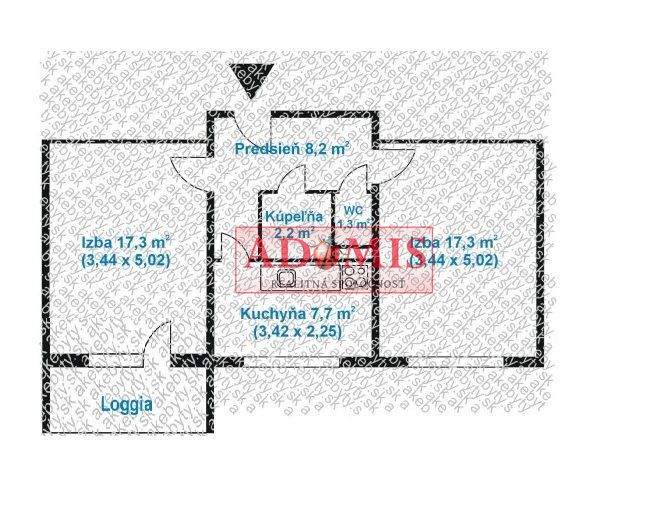 ADOMIS - predáme 2izbový tehlový byt 57m2, balkón, Podhradov - 19