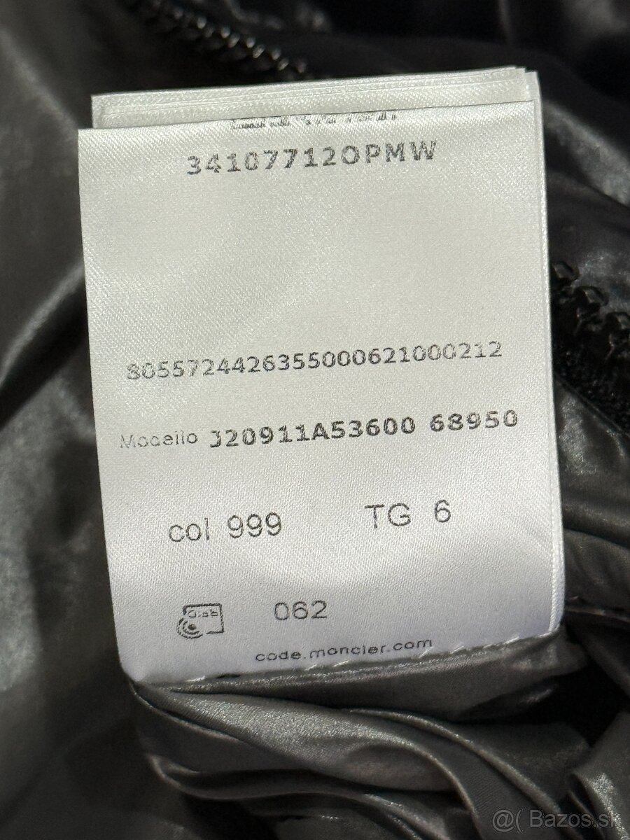 PREDÁM takmer novú zimnú bundu Moncler Maya Giubbot TG 6 - 19