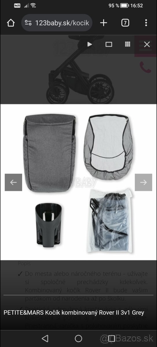 PETITE&MARS Kočík 3kombinácia Rover II - 19