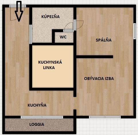 1 izbový veľký byt s loggiou, 45 m2 na prenájom - 19