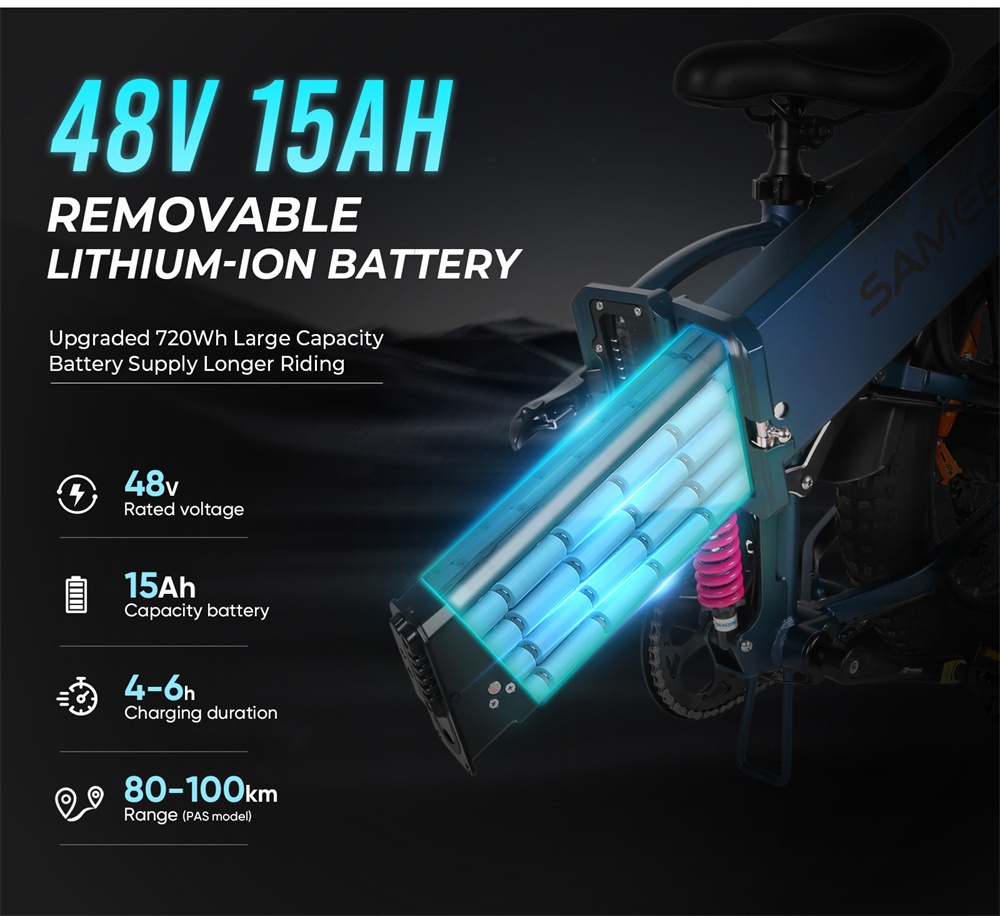 Skladací fat ebike Samebike 20x4.0",750W,15Ah,45km/h,100km - 19