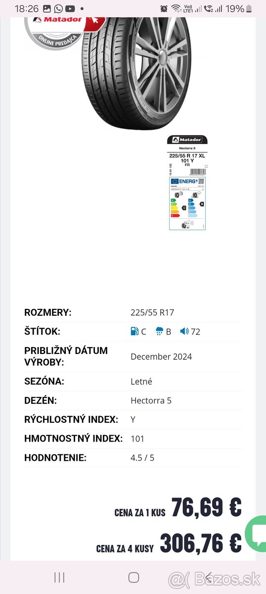 Hectorra 5 225/55 R17 XL (4ks) letné - 19