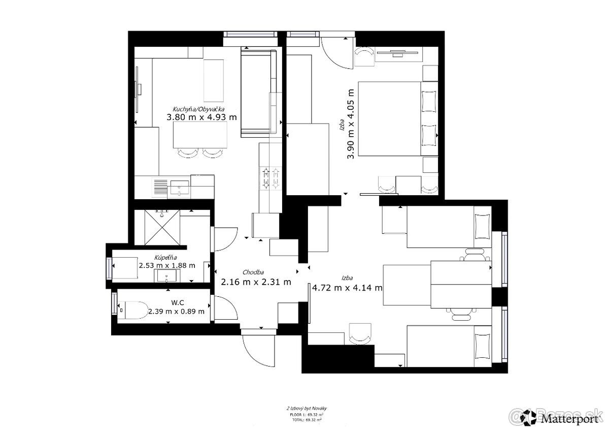 Predaj 3 izbový byt v Novákoch - 19