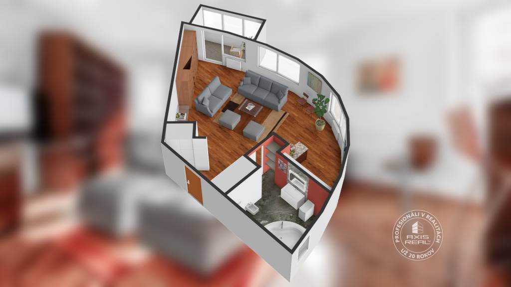 AXIS REAL | Slnečný 1-izb. byt, LODŽIA, BA IV Karlova Ves, M - 19