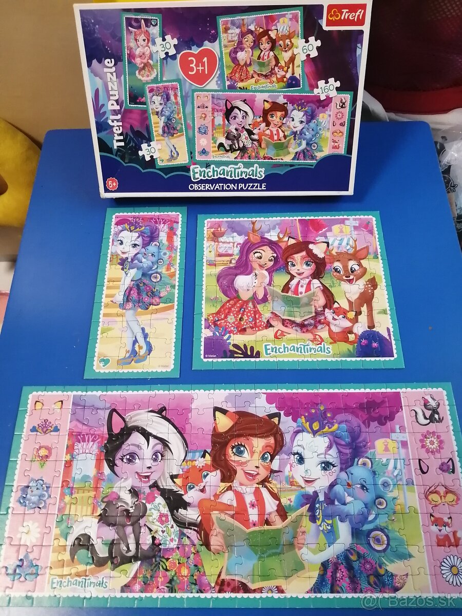 Puzzle Hľadá sa Dory, Macko PU, Bambi, Minnie, Ebchantimals - 19