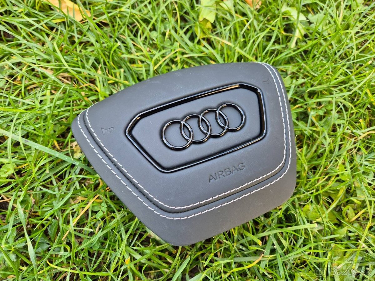 Kryt airbagu puzdro AUDI potiahnutý kožou a čiernym logom - 19