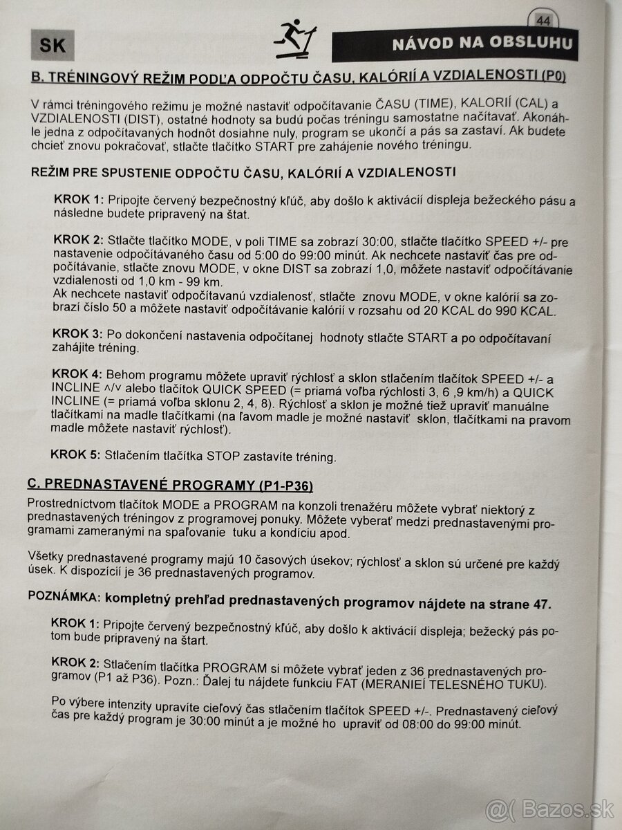 Predám elektrický bežecký pás Trinfit Gara T250 - 19