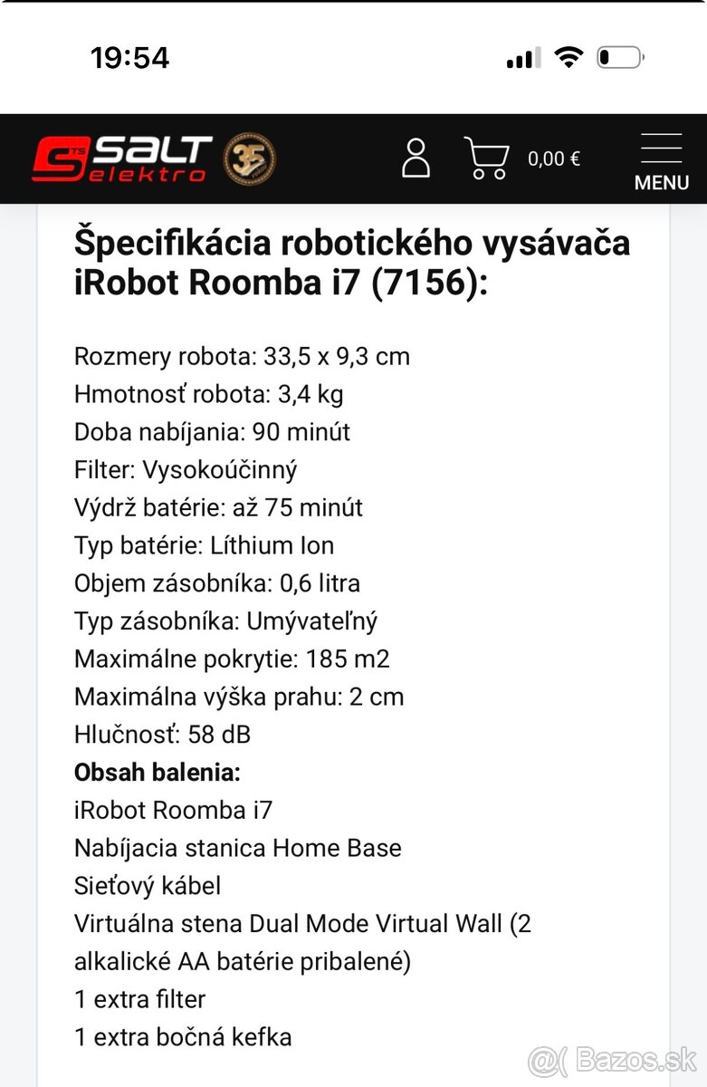 Robotický vysávač urobiť roomba i7 - 19