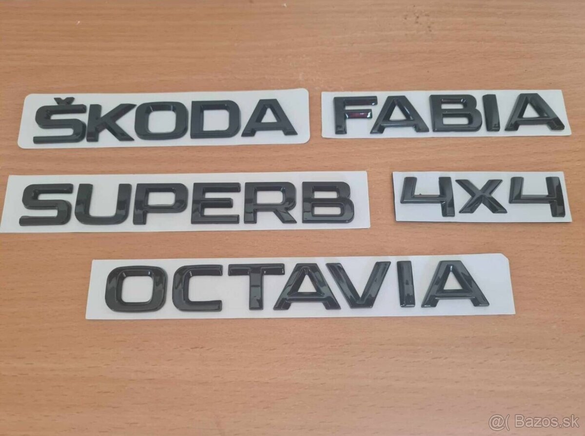 ŠKODA nápisy ČIERNE / CHROMOVE - 19