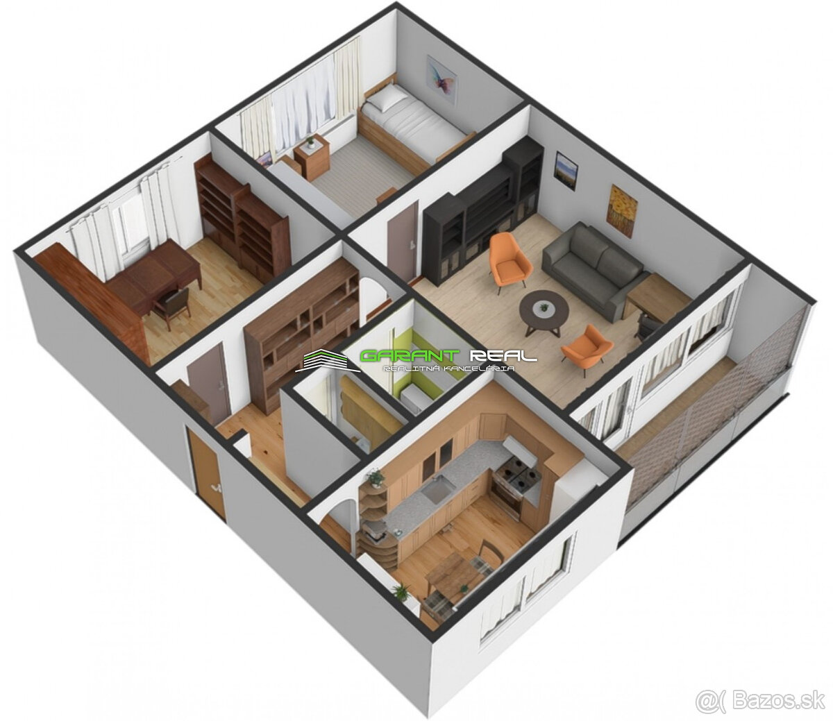 Predaj 3-izbový byt 72 m2, loggia 7,5 m2, ul. Pavla Horova - 19