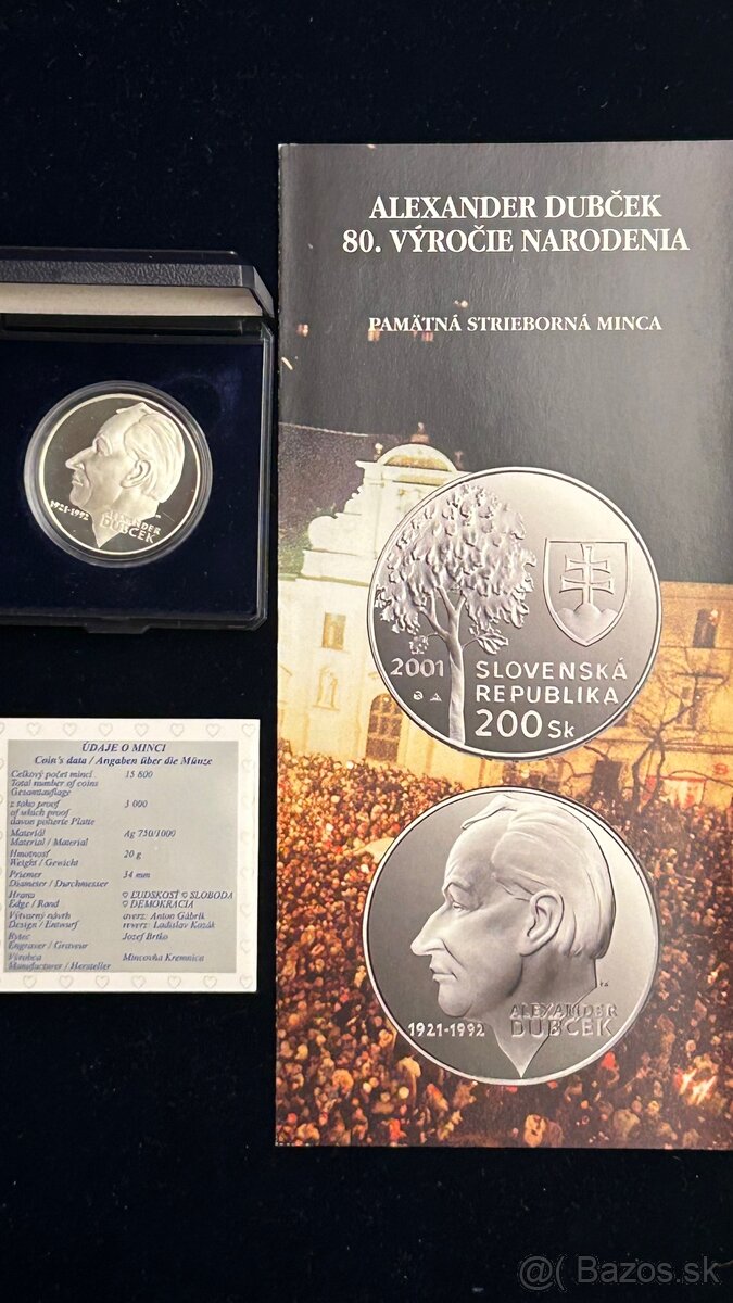 Slovenske mince proof, striebro, korunova mena. - 19