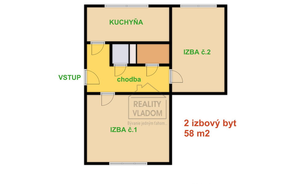 ✔️ Na prenájom veľký 2-izbový byt (58 m2) – Sabinovská ul. - 19