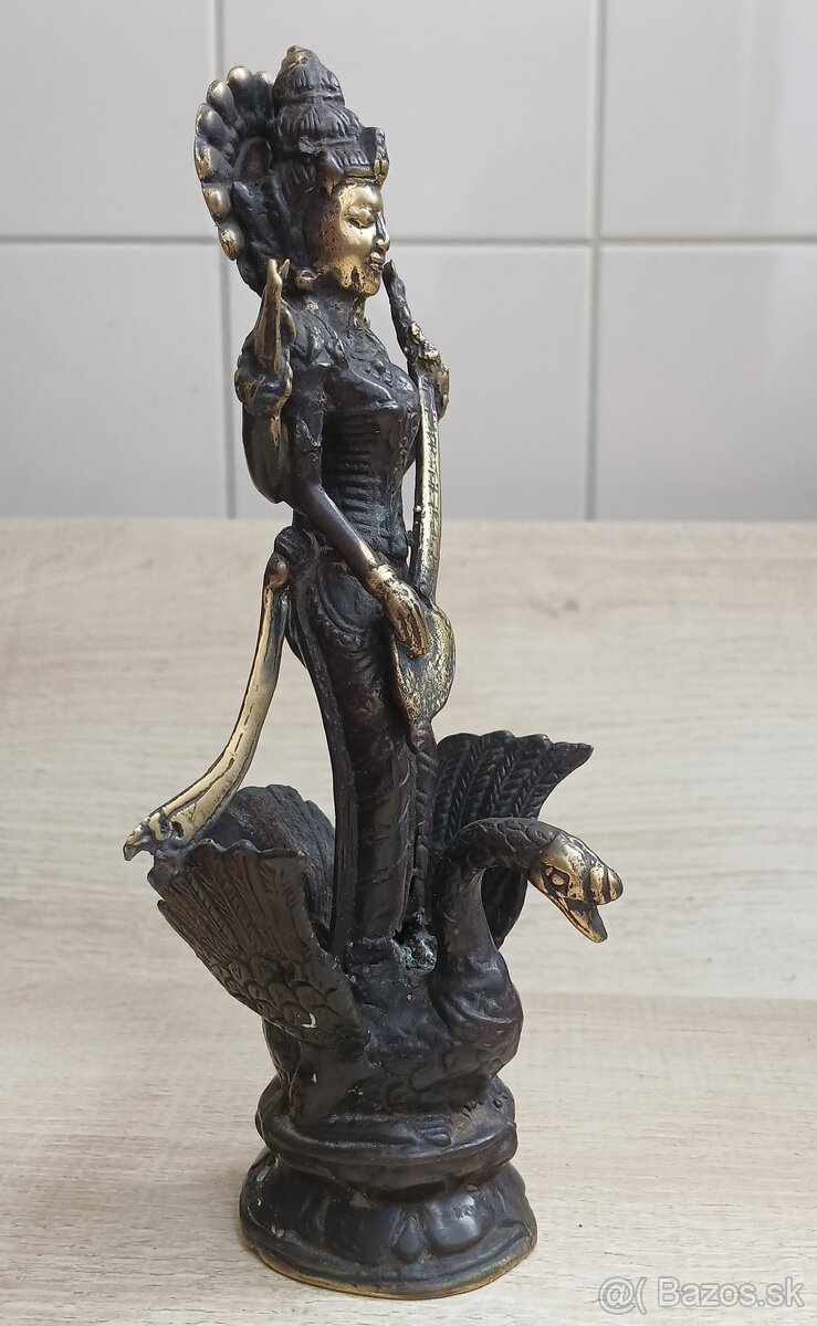 Ručne vyrobená sada troch bronzových Hindských božstiev - 19