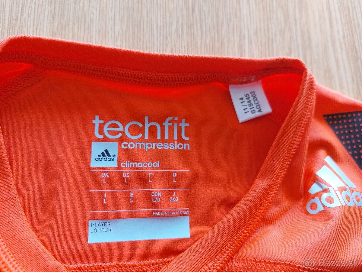 Nové kompresné tričká Adidas TECHFIT (M/L) – Modré/Oranžové - 19