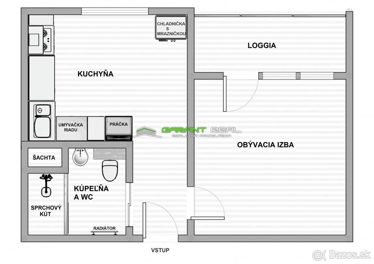 Prenájom zariadený 1-izb. byt, loggia, Mukačevská ul. - 19