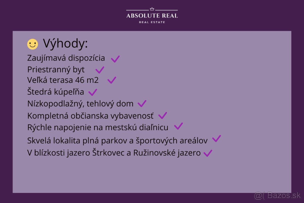 ABSOLUTE REAL /3i byt v Ružinove,Astrová ul.60m2,terasa 46m2 - 19