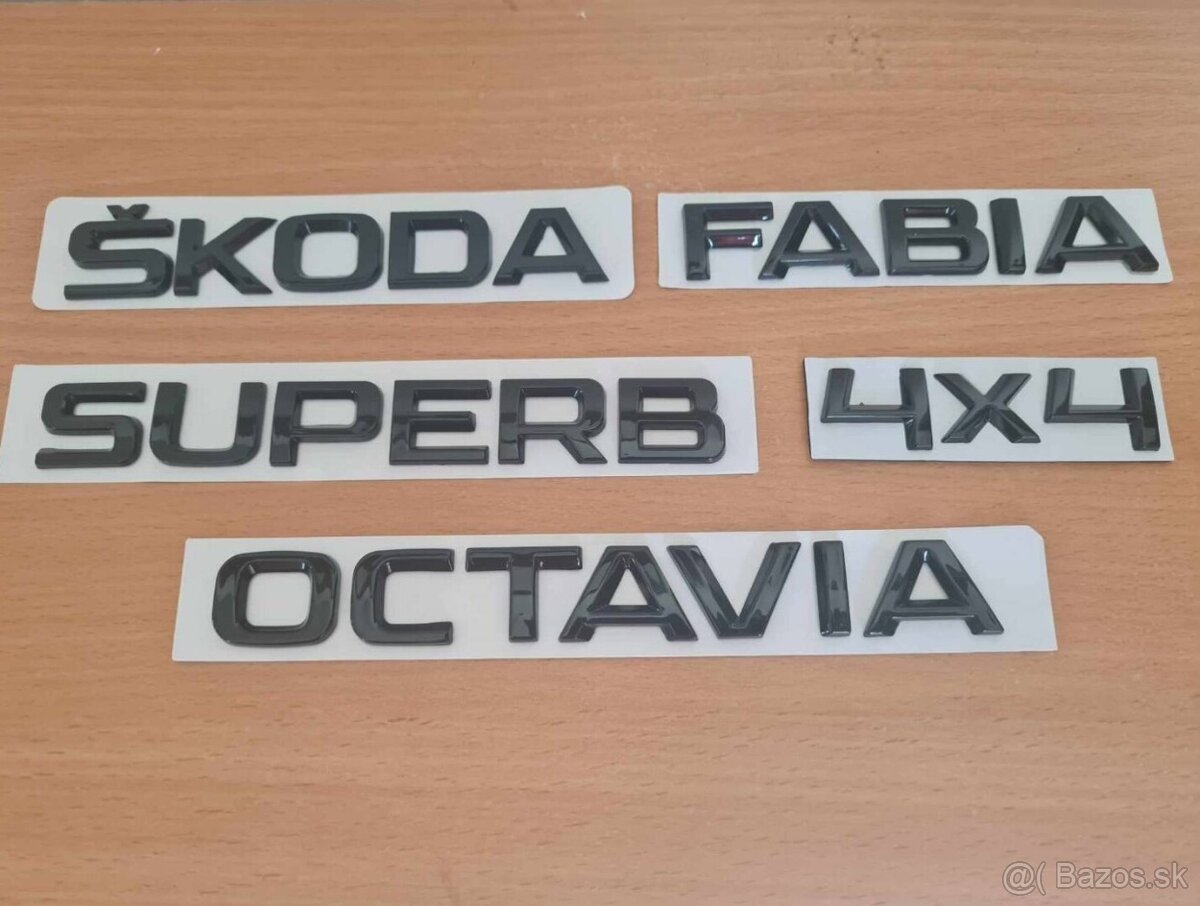 ŠKODA nápisy ČIERNE / CHROMOVE - 19