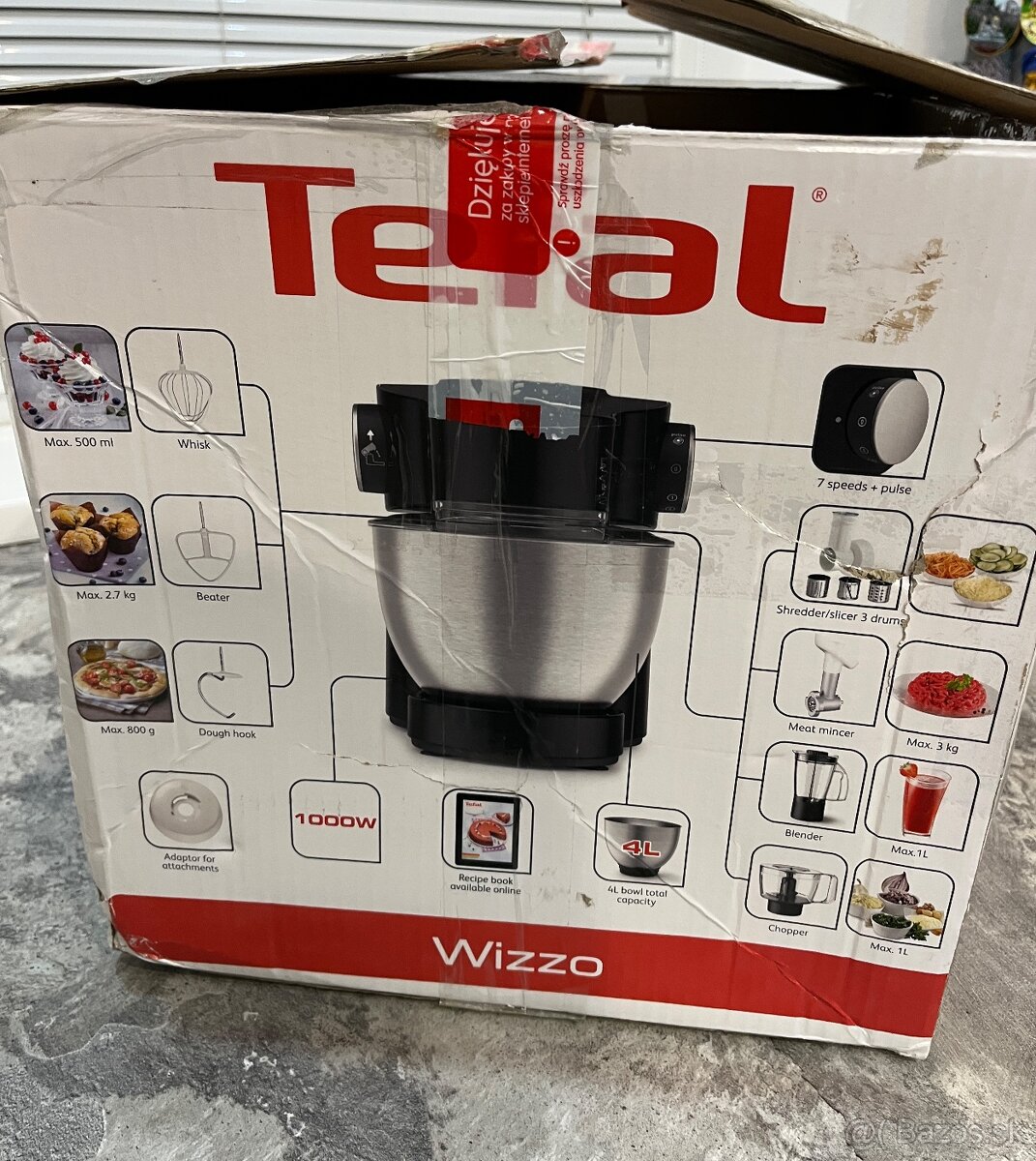 Tefal WIZZO QB319838 1000W kuchynský robot - 19