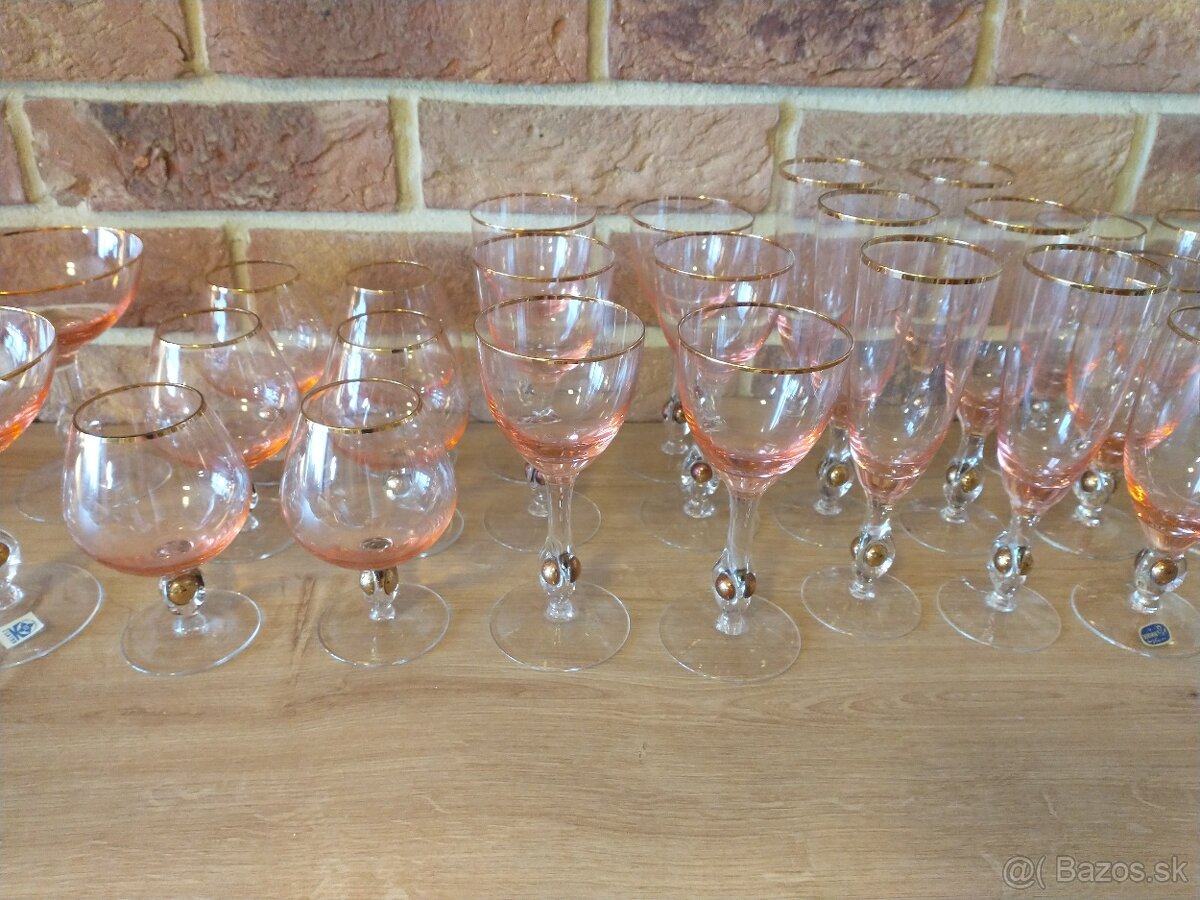 borské sklo, hutné sklo, zlatá zuzana ružová - 19