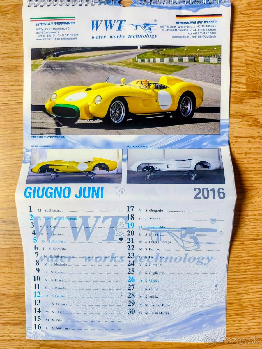 talianske nástenné kalendáre 2016 - 19