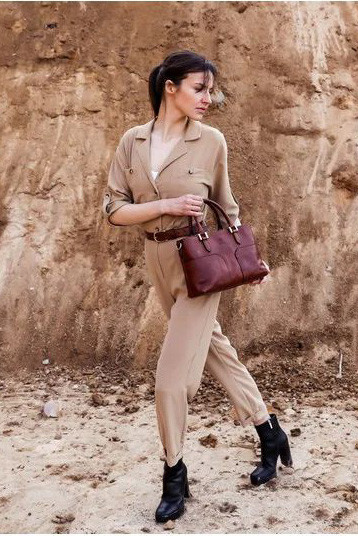 hnedá kožená kabelka - nová - 19