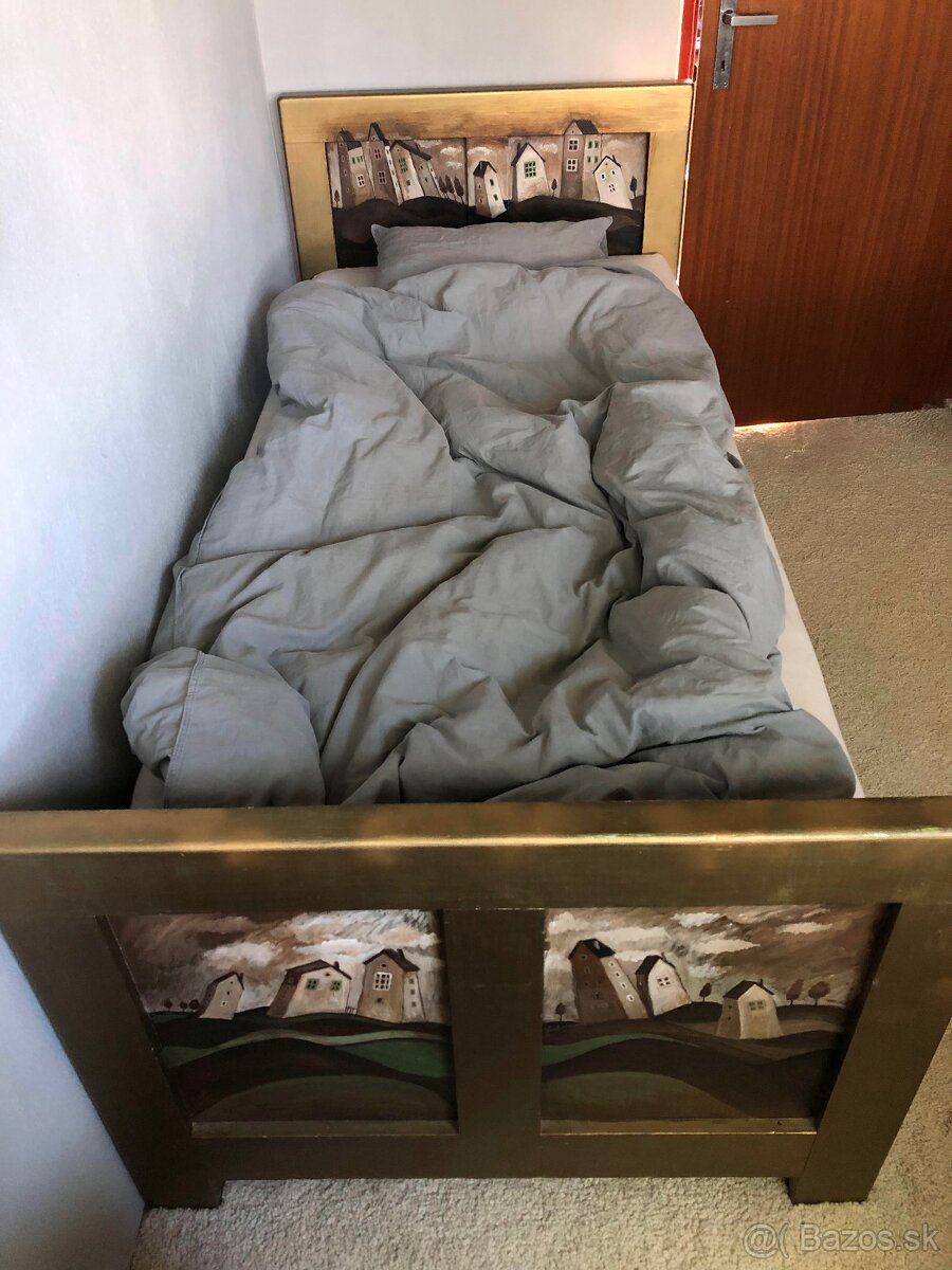 Na predaj….2xstarožitná posteľ 90x200cm,lampa - 19