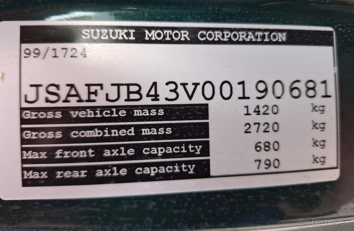 SUZUKI JIMNY 4x4 1,3 benzín r.v. 2004 - 19