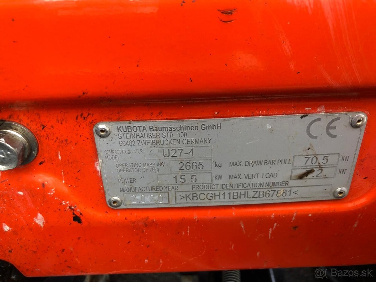 Pásový bagr Kubota U27 - 4 - 19