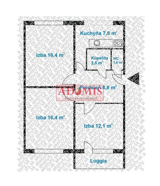 ADOMIS - predám 3-izb byt, balkón, Humenská ul.,Košice - Ter - 19