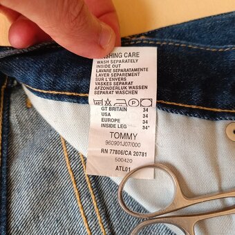 Tommy Hilfiger modré džínsy rovné straight jeans rifle 34 - 19