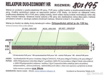 Matrac Relaxpur Duo Economy HR 195x80cm - 19