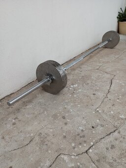 Pochromovaná EZ-činka a Rovná 180cm INSPORTLINE  30kg - NOVÁ - 19