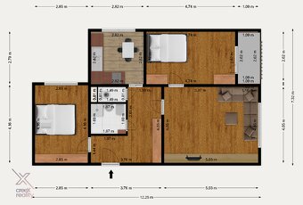 Na predaj priestranný, slnečný 3i byt po staršej kompletnej  - 19