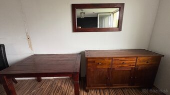 Komoda,jedálenský stôl, zrkadlo set masívneho dreva 240€ - 19