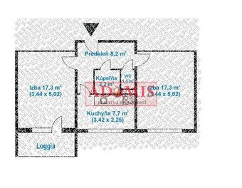 ADOMIS - predáme 2izbový tehlový byt 57m2, balkón, Podhradov - 19