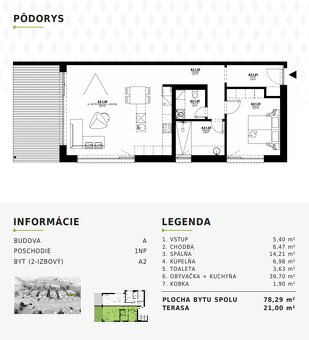 NA PREDAJ - nový, nezariadený 2-izbový byt so záhradou - Hru - 19