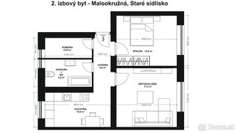 Predaj nadčasový, veľkometrážný 2 izb.byt/ Staré sídl. PD - 19
