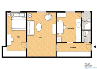 Prenájom veľký, 2 izbový byt so staromestskou atmosférou, Go - 19