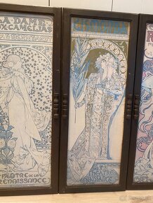 Alfonz Mucha krásne 4 secesné obrazy na stenu - 19