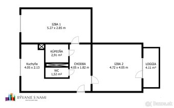 Na predaj | 2 izbový byt 62,45 m² s loggiou - Studenohorská - 19
