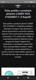 Predám novú smart práčku Candy - 19