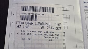 VW Touran 1.2 TSI M6 77kW 166700km 11/2011 - 19